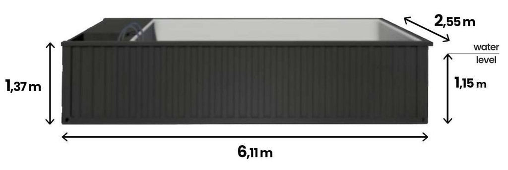 Piscina Contenedor 6,20 × 2,50 m Paquete Confort