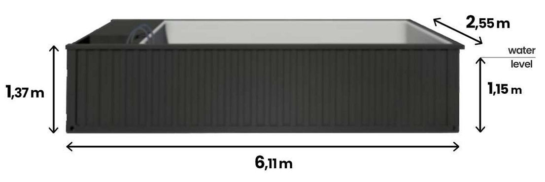 Piscina Contenedor 6,20 × 2,50 m Paquete Confort
